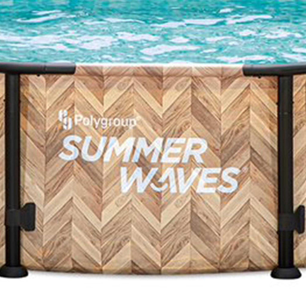 Summer Waves Elite Round Frame Above Ground Swimming Pool, 144.00 x 144.00 x 30.00 Inches