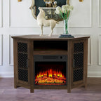 45 inch Industrial Corner Electric Fireplace TV Stand Console Table - 17 Electric Fireplace