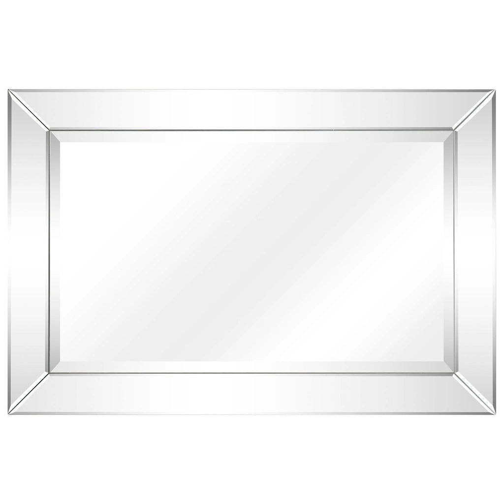 Rectangular Clear Beveled Wall Mirror - 3 Sizes