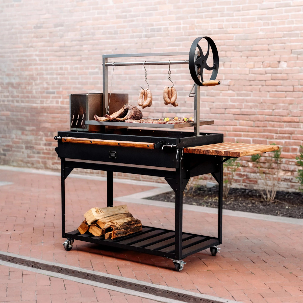 Backyard Discovery Argentine Santa Maria Wood Fire & Charcoal Steel BBQ Grill, Brasero - 723 Square Inch