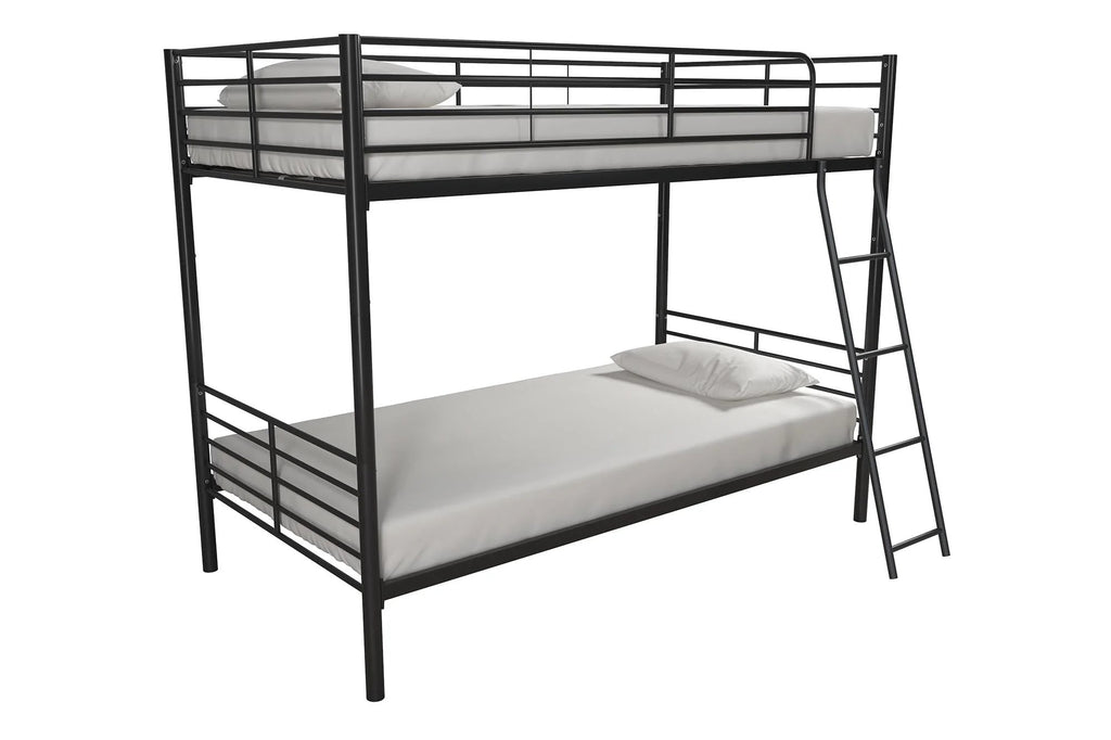 Mainstays Convertible Twin Over Twin Metal Bunk Bed - Black