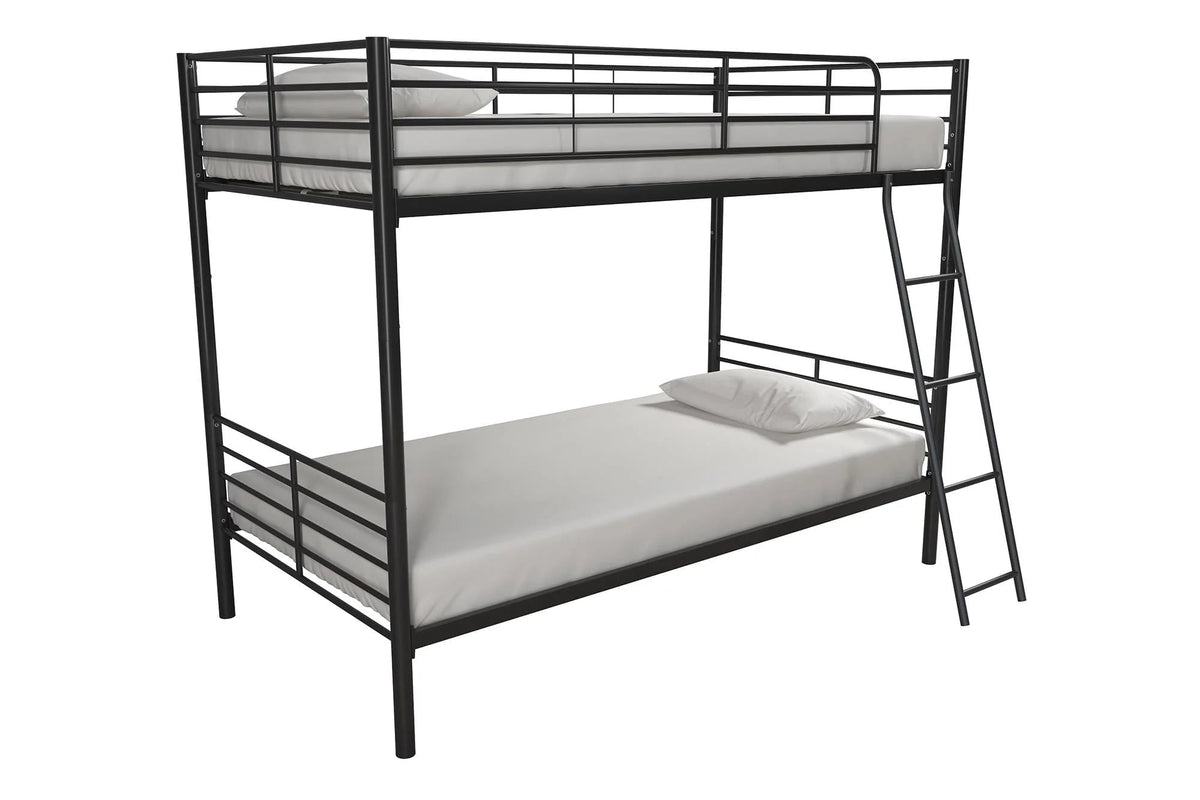 Mainstays Convertible Twin Over Twin Metal Bunk Bed - Black