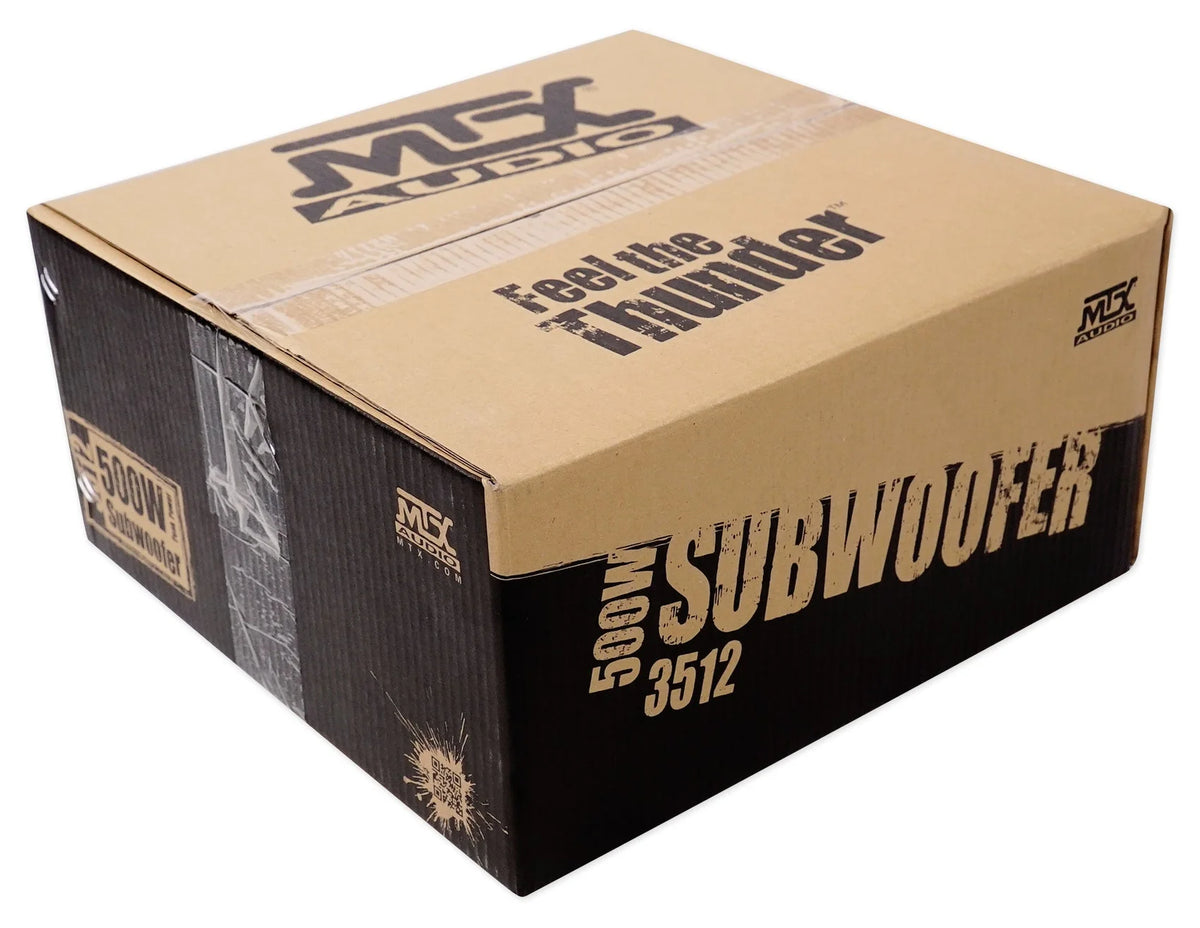 MTX 3512-04 12 in 500W Subwoofer Bundle With Rockville Sealed Enclosure, Amplifier And Wire Kit