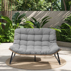 Crestlive Products Patio Loveseat With Cushions, Beige, 53 in x 36 in x 30 in, 350 Pounds Capacity