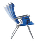 Mainstays Reclining 4-Position Oversize Beach Chair 2-Pack, Blue