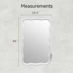 Curved Scallop Wood Frame Accent Mirror, 23.5 in L x 38 in W x 1 in H - Antique-Brown Or White