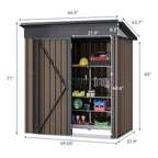 UFORIC Outdoor Storage Shed, 5 x 3 ft, Dark Gray