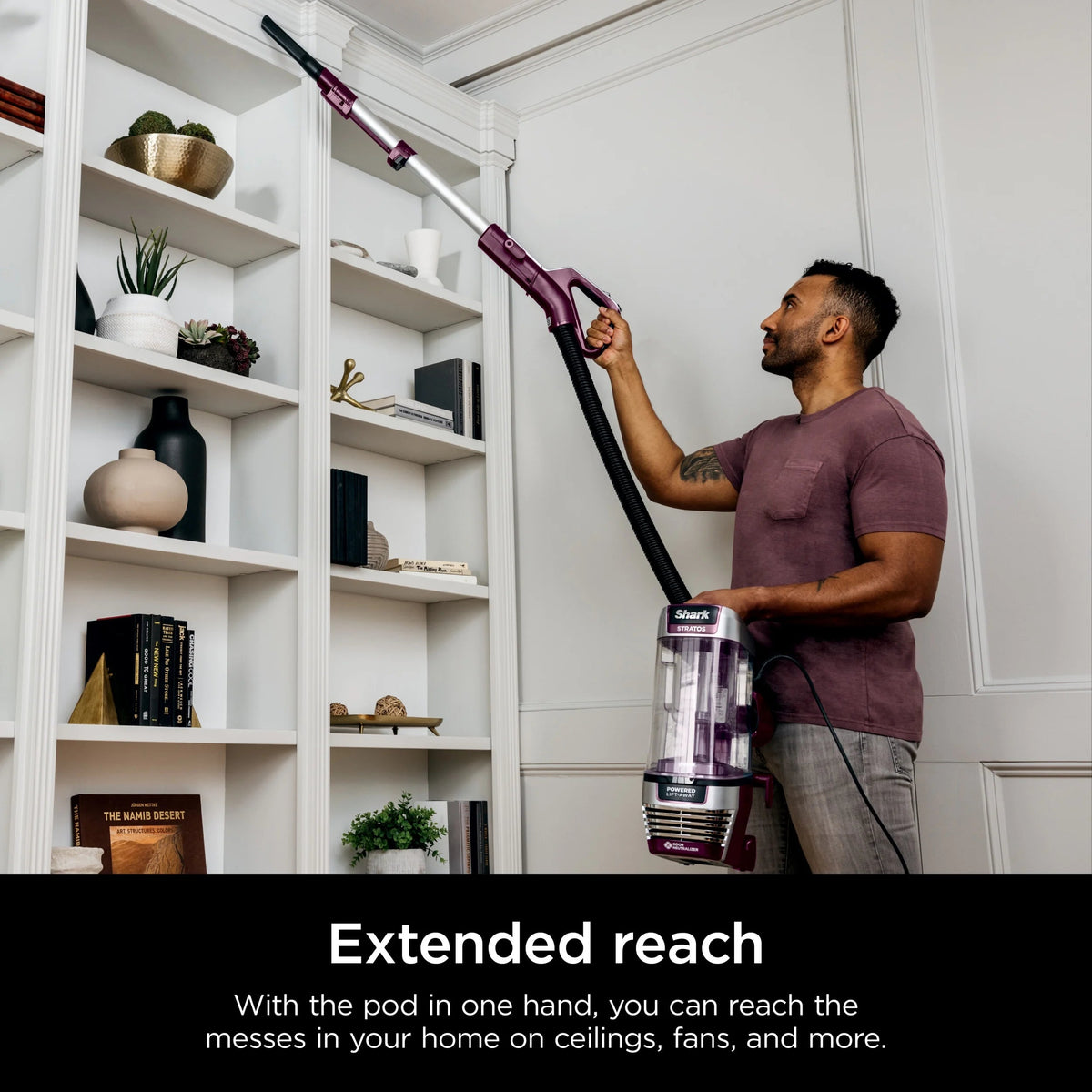 Shark Stratos Upright Vacuum, Bagless, Burgundy - AZ3000