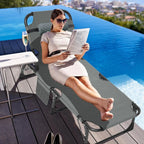 Slsy 5-Position Adjustable Folding Lounge Chair And Cot - 75.2" x 25.6" x 11.8"