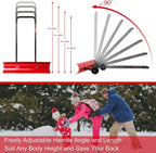 Brewin SnowPro 38 Inch Bi-Directional Wheeled Snow Pusher, Red - H955N