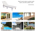 Outdoor Adjustable Patio Lounge Chair Set Of 2 With Side Table, White - 74.5 x 24.4 x 30 inch