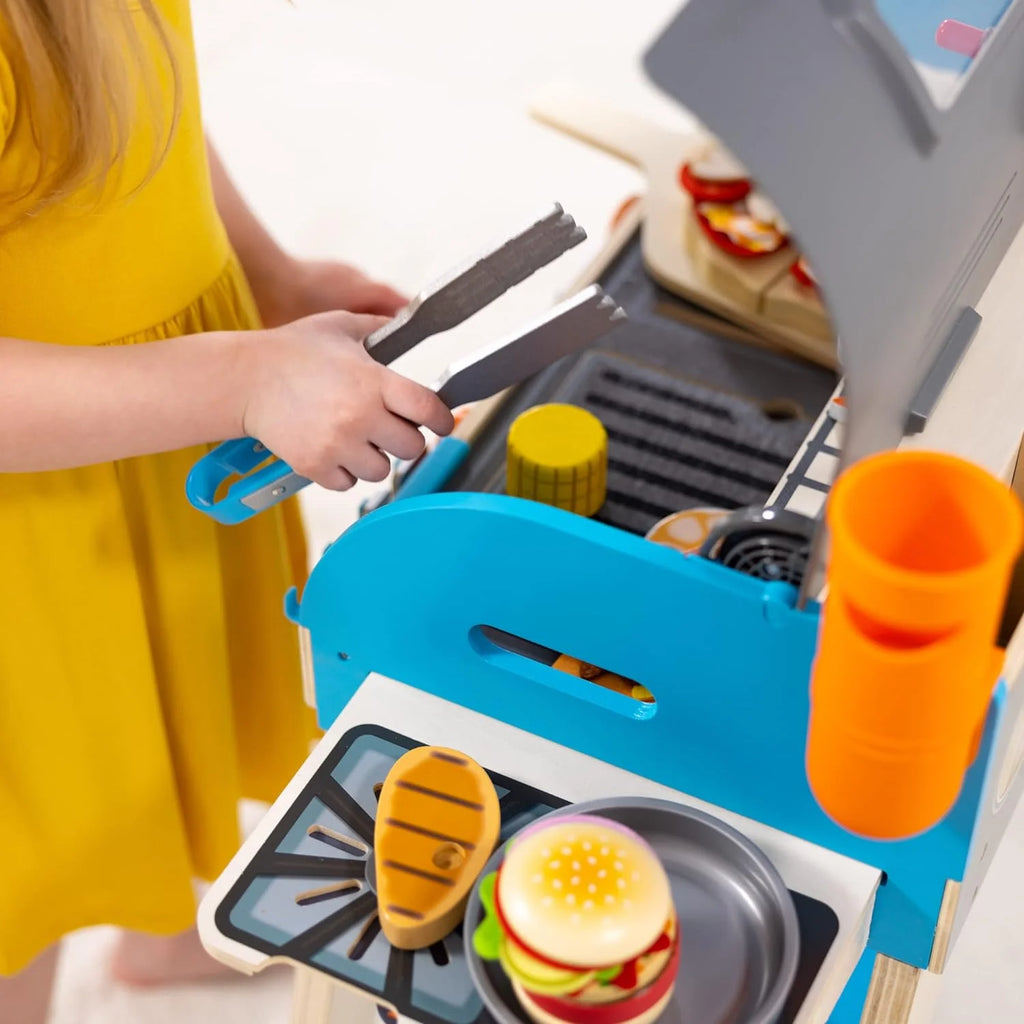 Melissa & Doug Wooden Grill, Smoker And Pizza Oven Play Set - 30608
