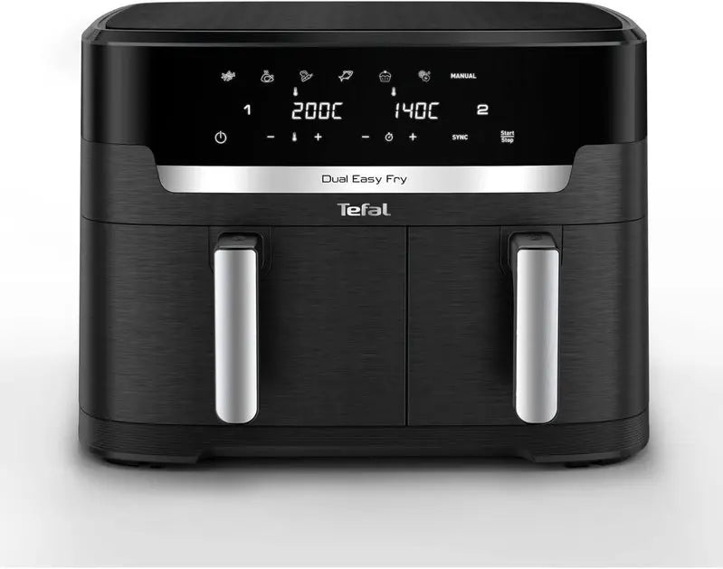 Tefal Dual Easy Fry XXL Air Fryer, 11L Capacity, 7 Smart Presets, Black/Silver