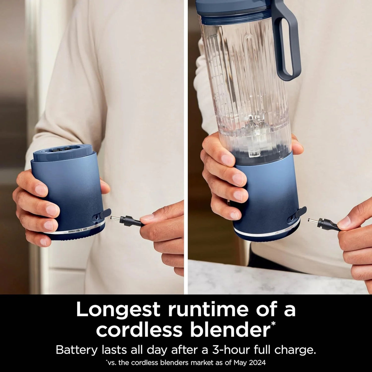 Ninja Blast Max Personal Cordless Blender, 22 oz, Navy - BC251NV (Refurbished)