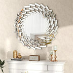 Round Spiral Sunburst Decorative Wall Mirror