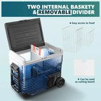 EUHOMY 37 Qt Portable Electric Refrigerator Freezer, 35 Liters, Black.Gray - CFB-35