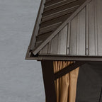 Aluminum Patio Gazebo 16 Ft. W x 12 Ft. D - Dark Brown