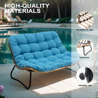 Crestlive Products Patio Loveseat With Cushions, Beige, 53 in x 36 in x 30 in, 350 Pounds Capacity