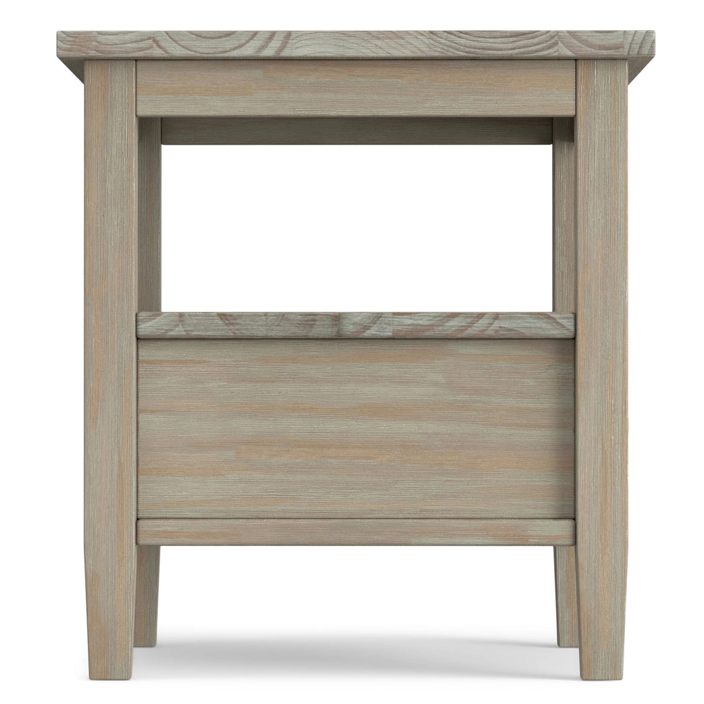 Solid Wood Rectangle End Table With Drawer And Shelf, 18.1in D x 20in W x 19.5in H - Norfolk