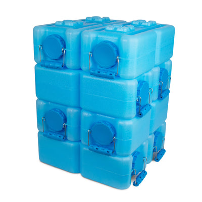 WaterBrick Stackable 3.5 Gallon Blue Water And Food Storage Container - 8 Pack