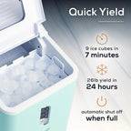 Igloo Self-Cleaning Countertop Ice Maker, 1.5 qt, 26 lbs/24 Hours, Aqua