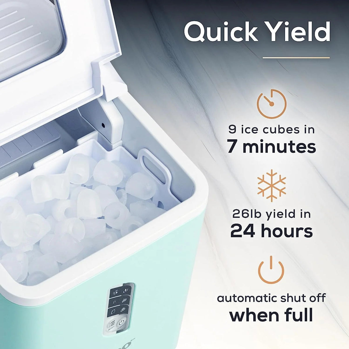 Igloo Self-Cleaning Countertop Ice Maker, 1.5 qt, 26 lbs/24 Hours, Aqua