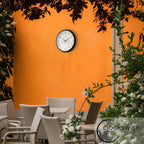 Outdoor Wall Clock With Thermometer And Hygrometer, 24-Inch, Black
