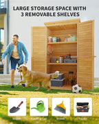 Lofka Outdoor Storage Cabinet With 2 Lockable Doors And 2 Adjustable Shelves, 34.3 x 18.3 x 63.2 in