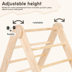 HARPPA Foldable 2-in-1 Wooden Pikler Triangle Climbing Arch With Ramp And Slide - Five Adjustable Angles