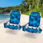 Costway Folding Backpack Beach Chairs 4-Pack, 5-Position Adjustable
