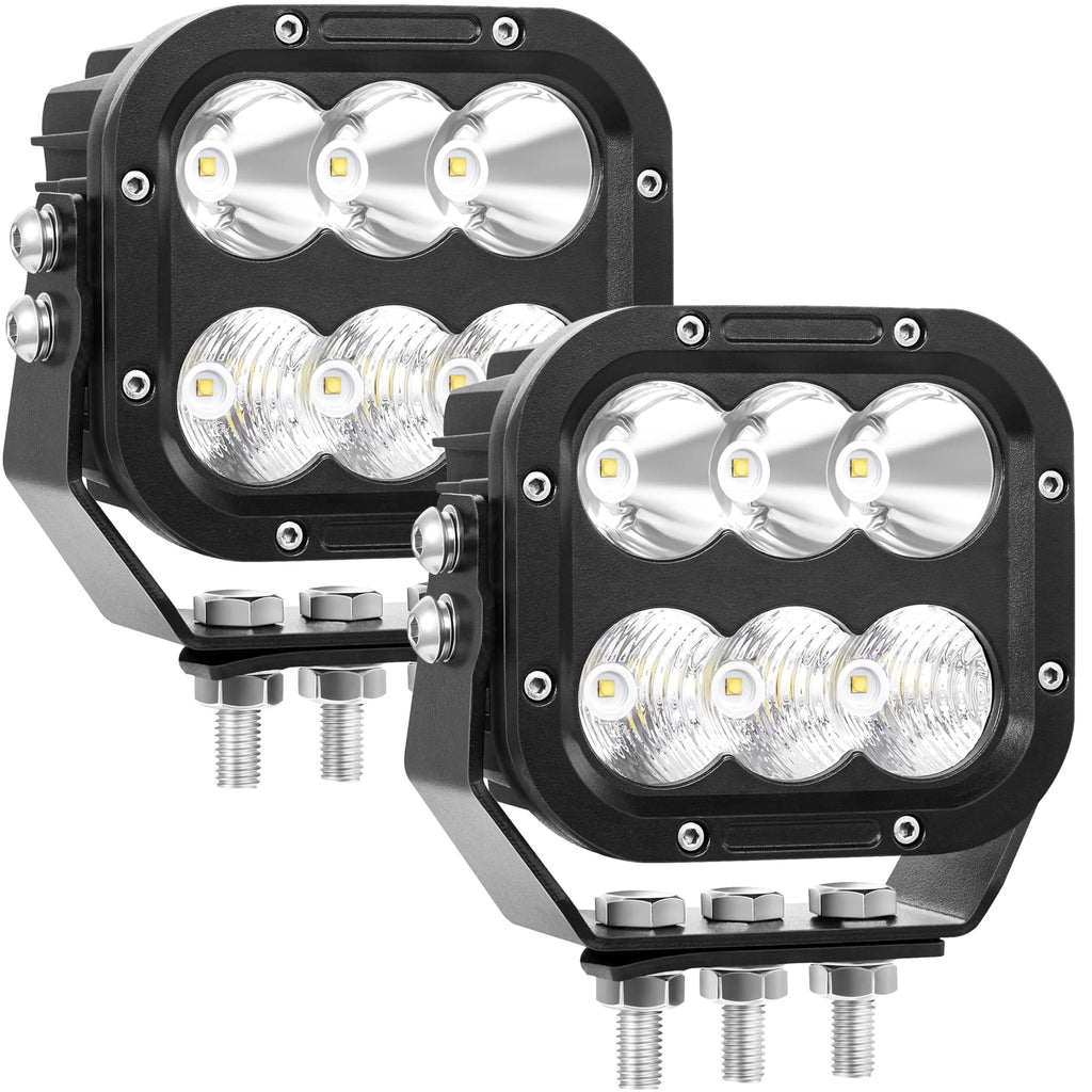 SAN YOUNG LED Off-Road Driving Lights, 5 Inch, 120W, 10000lm, 12V/24V, Pair - IP68