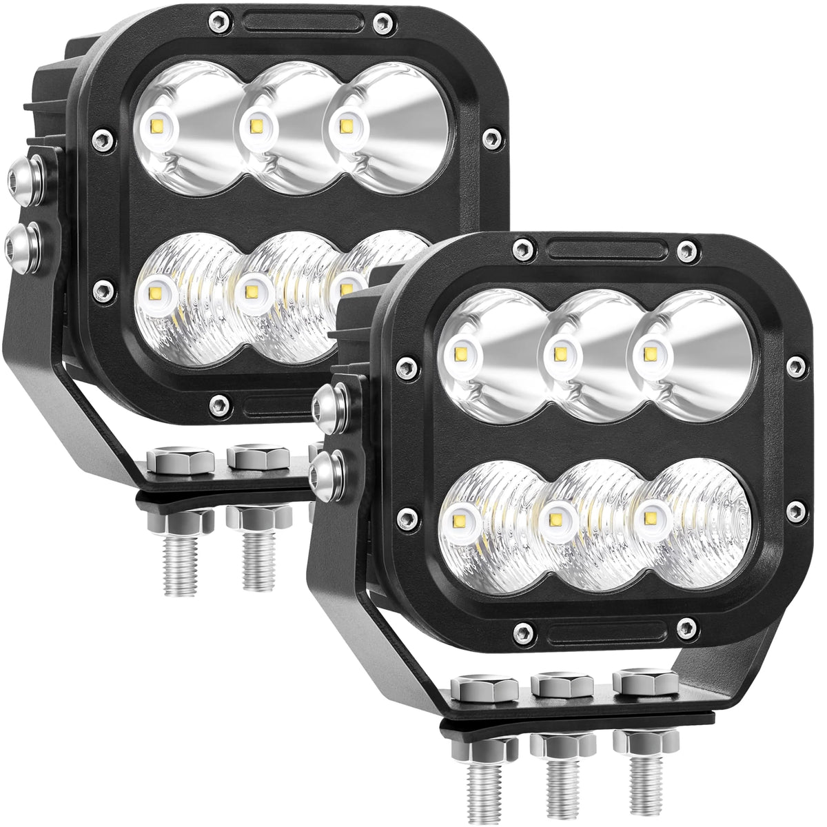 SAN YOUNG LED Off-Road Driving Lights, 5 Inch, 120W, 10000lm, 12V/24V, Pair - IP68