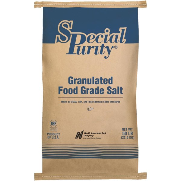 Food Grade Untreated Salt, 50 Lb, 99.9% Purity