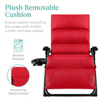 Best Choice Products Oversized Zero Gravity Folding Recliner With Removable Cushion And Side Tray - Fossil Gray