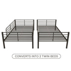 Mainstays Convertible Twin Over Twin Metal Bunk Bed - Black