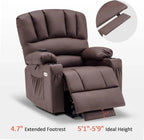 Heated Lift Recliner for Seniors with USB and Cup Holders