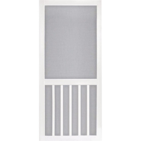 Screen Tight 5-Bar White Vinyl Screen Door, 36 In. W x 80 In. H x 1 In. Thick