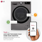 LG 2.4 Cu. Ft. Smart Wi-Fi Compact Front Load All-In-One Washer/Dryer Combo - WM3555HVA