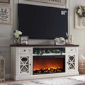 SinCiDo Farmhouse Fireplace TV Stand With 36 Inch Electric Fireplace For 80 Inch TVs, 70 Inch