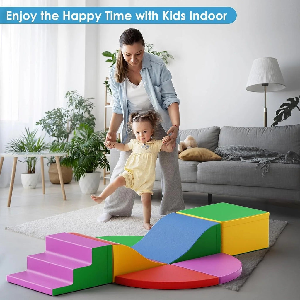 Soft Play Climbing Blocks for Toddlers, 9 Pieces, Colorful