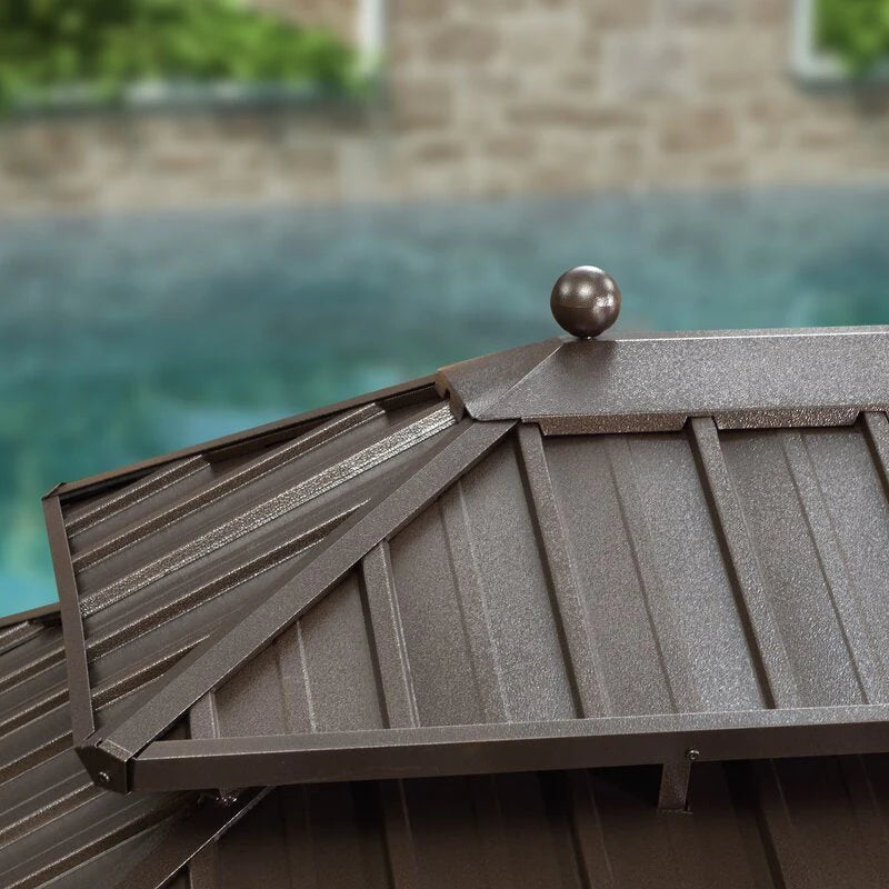 Aluminum Patio Gazebo 16 Ft. W x 12 Ft. D - Dark Brown