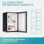 EUHOMY Compact Upright Freezer, 3.0 Cubic Feet, Silver Stainless Steel Door - MF-30-Y