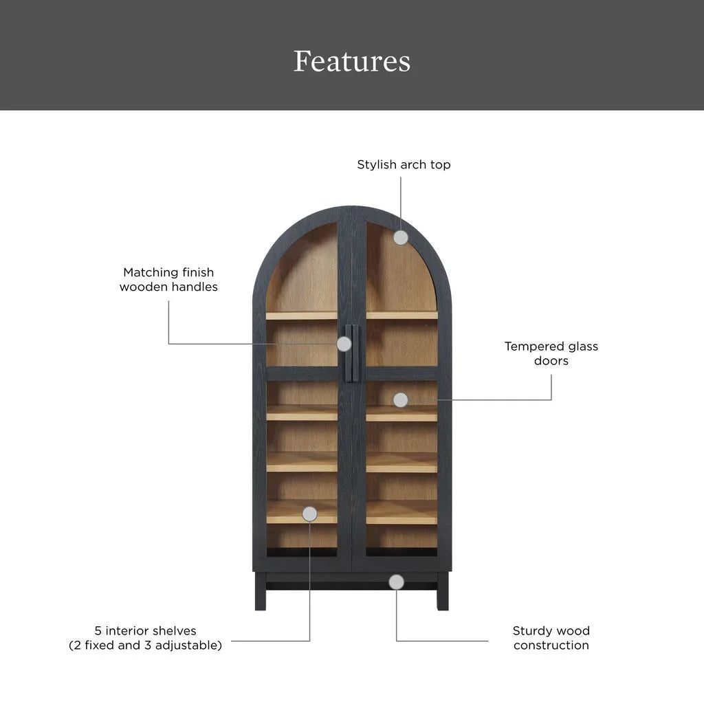 Better Homes & Gardens Juliet Arch Accent Cabinet, Black Finish - BHF336158813005, BHF336158813031, BHF336158813035