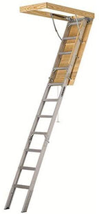 Elite Aluminum Attic Ladder, 25-1/2 by 54-Inch Rough Opening, 7-10-Foot Ceiling Height, 375-Pound Capacity - AA2510