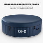 CO-Z PVC Square Inflatable Spa Tub, 5 x 5 ft, 4-Person, 120 Jets, Blue