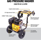DeWalt Gas Pressure Washer 3300 PSI 2.4 GPM With 25-ft Hose And 5 Nozzles - DXPW3300-S