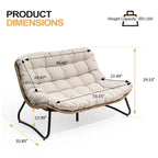 Crestlive Products Patio Loveseat With Cushions, Beige, 53 in x 36 in x 30 in, 350 Pounds Capacity