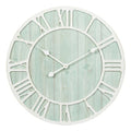 Green Blue Quartz Coastal Wall Clock, 23.5 Inch - Seafoam Green-Blue