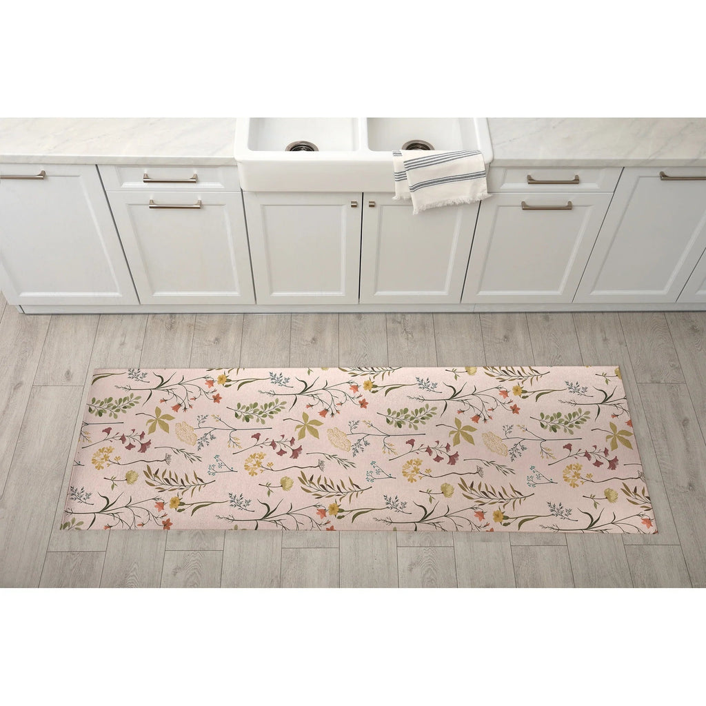 Fall Botanical Floral Anti Fatigue Non Slip Kitchen Mat