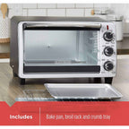BLACK+DECKER 6-Slice Toaster Oven, Black - TO1950SBD